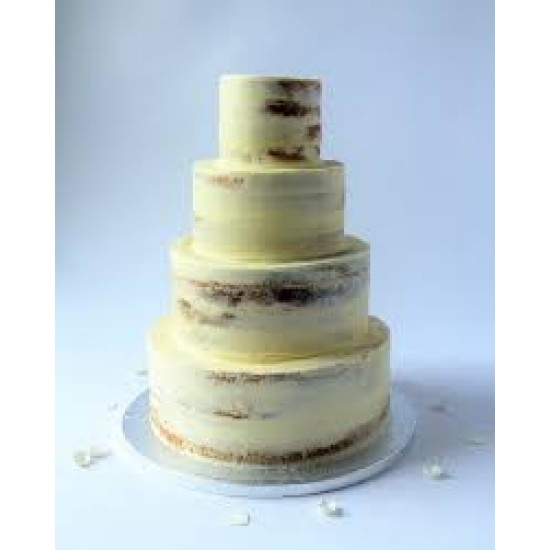 CAKE-Naked Cake with 4 tiers 6,8,10,and 14 Inches. Vanilla/Pineapple/Coconut/Fruit/Lemon Flavour. Available in 1 Week after Ordering.